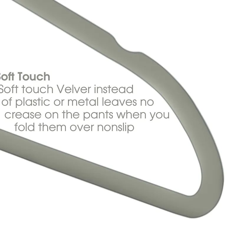 Elama Velvet Slim Profile Heavy Duty Felt 100-pc. Plastic Hangers