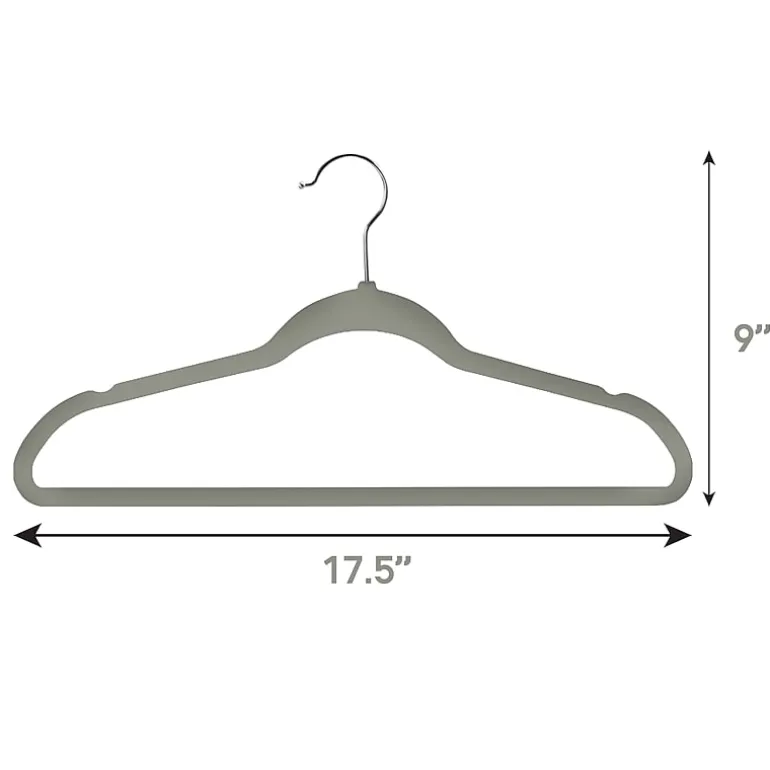 Elama Velvet Slim Profile Heavy Duty Felt 100-pc. Plastic Hangers