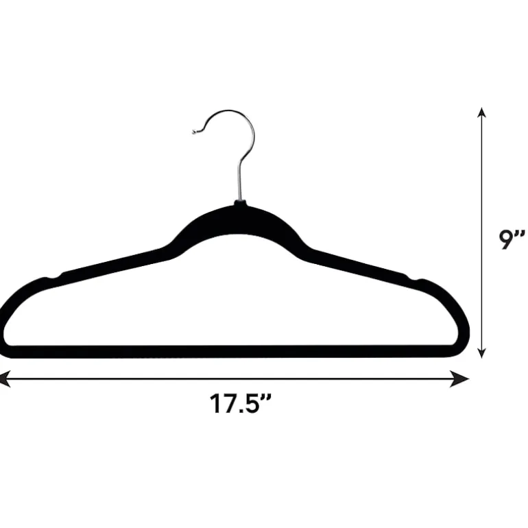 Elama Velvet Slim Profile Heavy Duty Felt 100-pc. Plastic Hangers