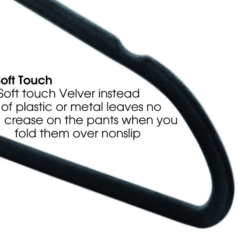 Elama Velvet Slim Profile Heavy Duty Felt 100-pc. Plastic Hangers