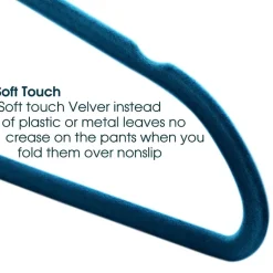 Elama Velvet Slim Profile Heavy Duty Felt 30-pc. Plastic Hangers