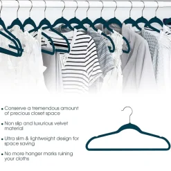 Elama Velvet Slim Profile Heavy Duty Felt 30-pc. Plastic Hangers