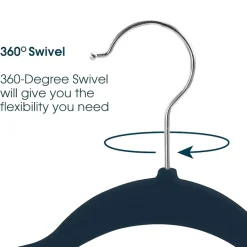 Elama Velvet Slim Profile Heavy Duty Felt 30-pc. Plastic Hangers