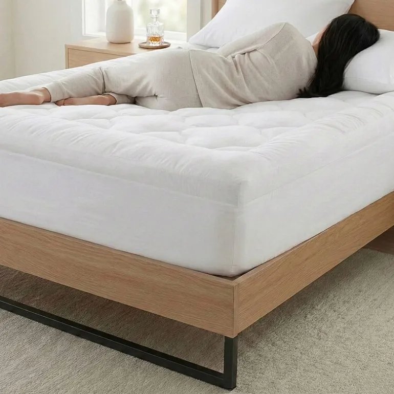 Ella Jayne Lofty 100% Cotton Plush Gel Fiber Filled Mattress Topper