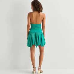 Emerald Sundae Womens Juniors Halter Neck Sleeveless Bodycon Dress