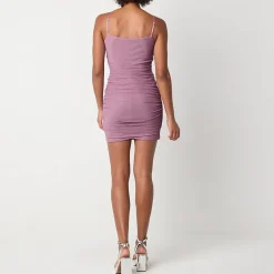 Emerald Sundae Womens Juniors Square Neck Sleeveless Bodycon Dress