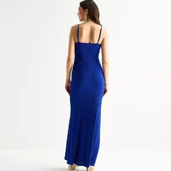 Emerald Sundae Womens Juniors Draped Neck Sleeveless Bodycon Dress