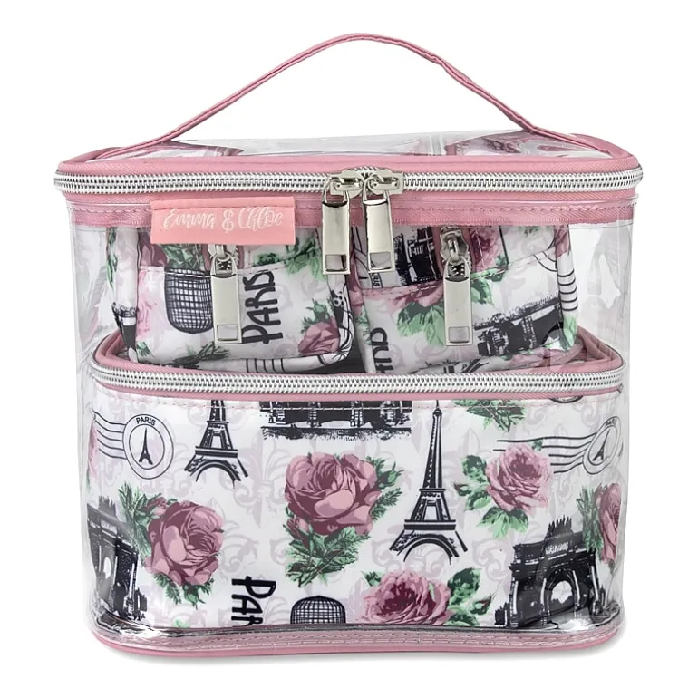 Emma & Chloe 4-pc.Travel Cosmetic Bag Train Set