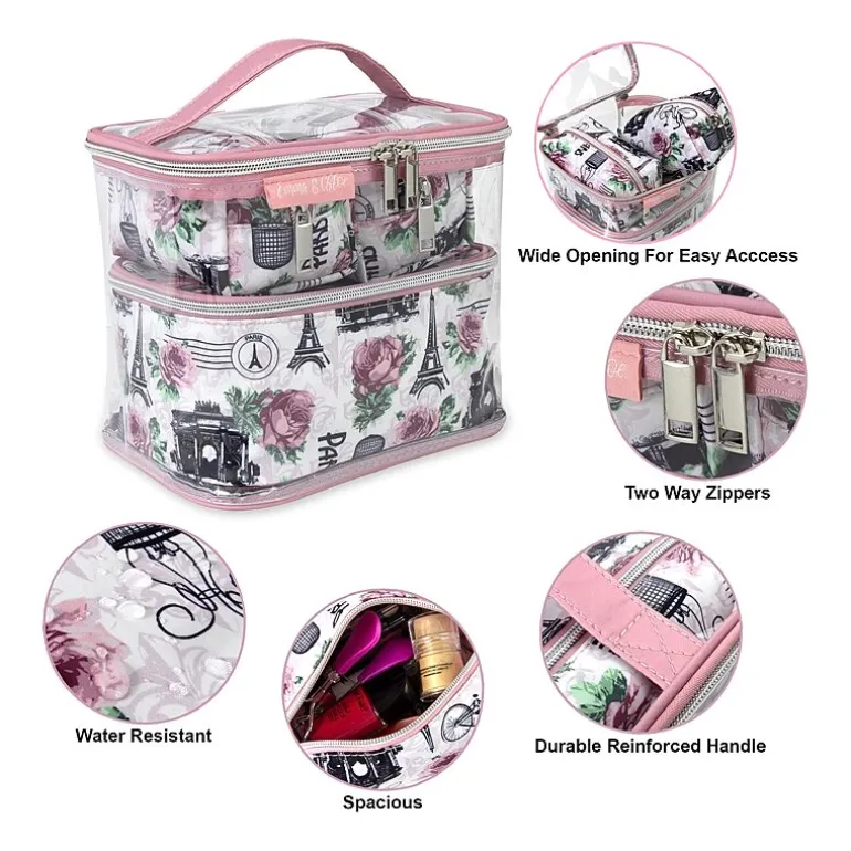 Emma & Chloe 4-pc.Travel Cosmetic Bag Train Set