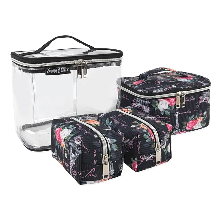 Emma & Chloe 4-pc.Travel Cosmetic Bag Train Set