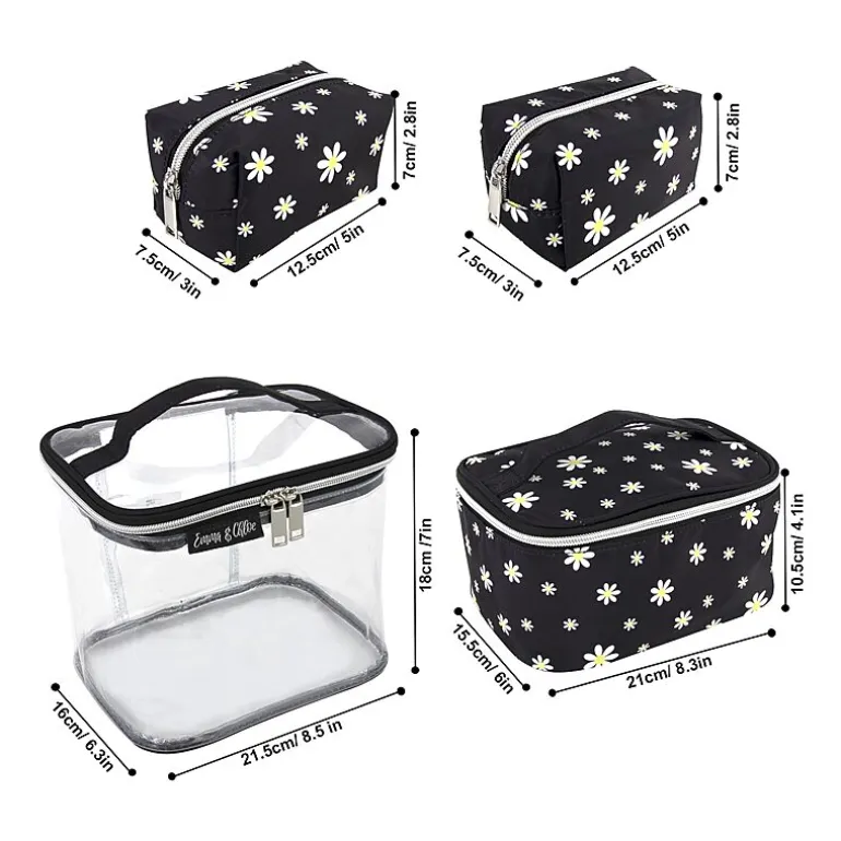 Emma & Chloe 4-pc.Travel Cosmetic Bag Train Set