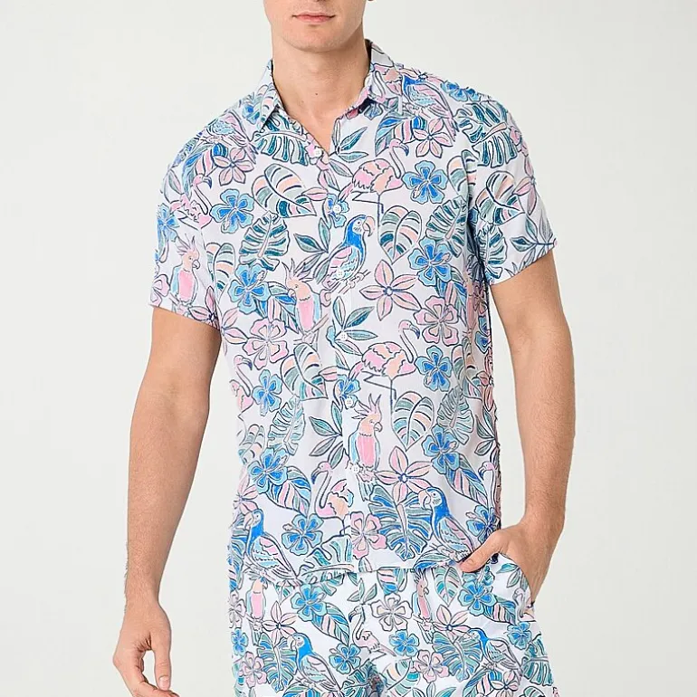 Endless Summer Mens Striped Short Sleeve Swim Shirt