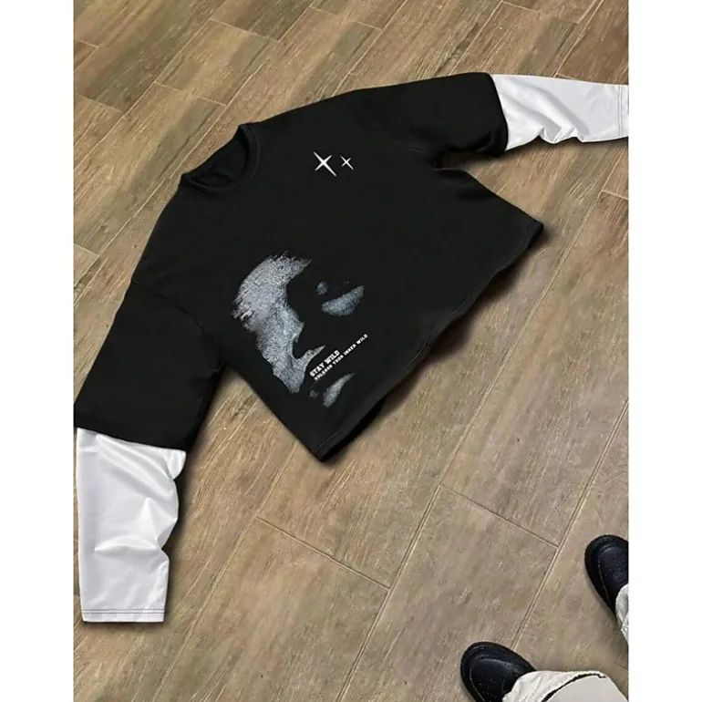 Enigma Meadows Round Neck Long Sleeve Graphic Print Casual T-Shirt