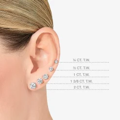 Ever Star 1 CT. T.W. Lab-Grown (G / SI1-SI2) Diamond 10K or 14K Gold Round Stud Earrings