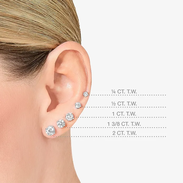 Ever Star 1 CT. T.W. Lab-Grown (G / SI1-SI2) Diamond 10K or 14K Gold Round Stud Earrings