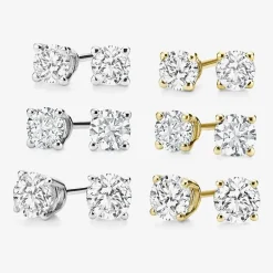 Ever Star 3/4 CT. T.W. Lab-Grown  (G / SI1-SI2) Diamond 10K or 14K Gold Round Stud Earrings