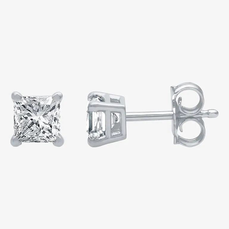 Everstar 1/2 CT. T.W. Lab-Grown (G / SI1-SI2) Diamond Princess-cut Stud Earrings in 10K or 14K Gold
