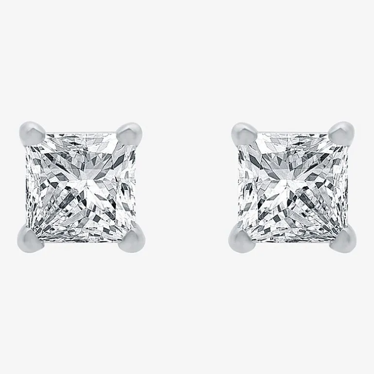 Everstar 1/2 CT. T.W. Lab-Grown (G / SI1-SI2) Diamond Princess-cut Stud Earrings in 10K or 14K Gold