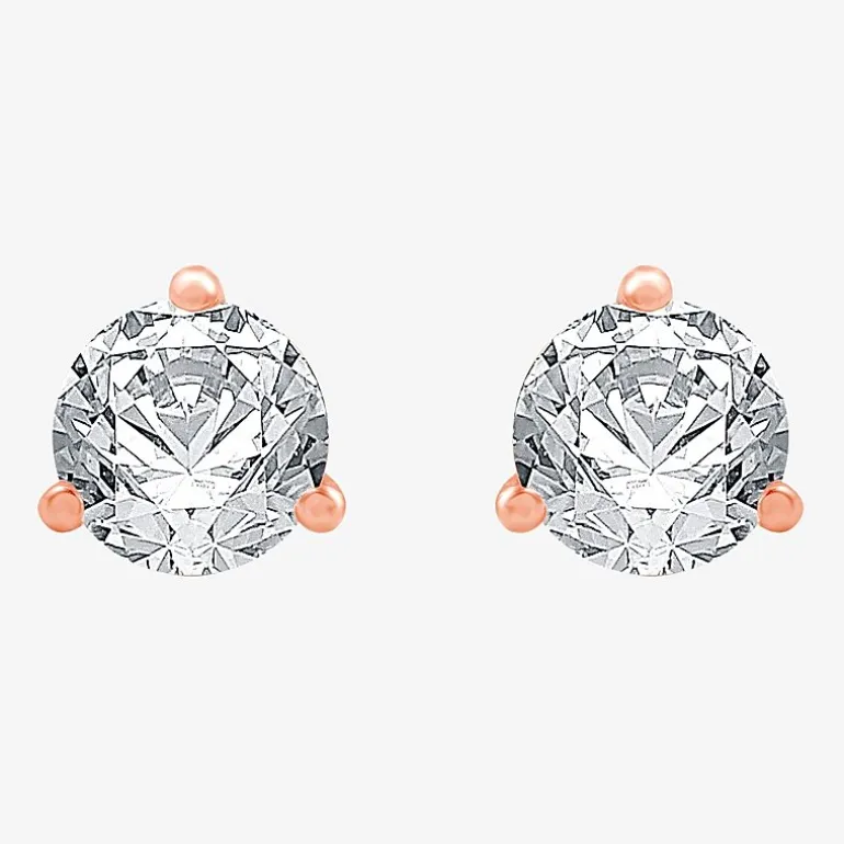 Ever Star (E-F / Si1-Si2) 1 1/2 CT. T.W. Lab Grown White Diamond 14K Gold 6.5mm Round Stud Earrings
