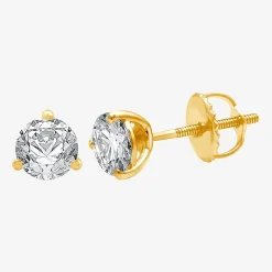 Ever Star (E-F / Si1-Si2) 1 1/2 CT. T.W. Lab Grown White Diamond 14K Gold 6.5mm Round Stud Earrings