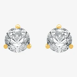 Ever Star (E-F / Si1-Si2) 1 1/2 CT. T.W. Lab Grown White Diamond 14K Gold 6.5mm Round Stud Earrings