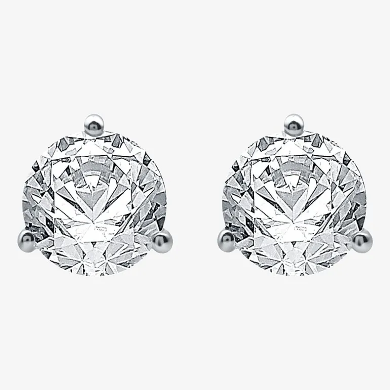 Ever Star (E-F / Si1-Si2) 3 CT. T.W. Lab Grown White Diamond 14K Gold 8.3mm Round Stud Earrings
