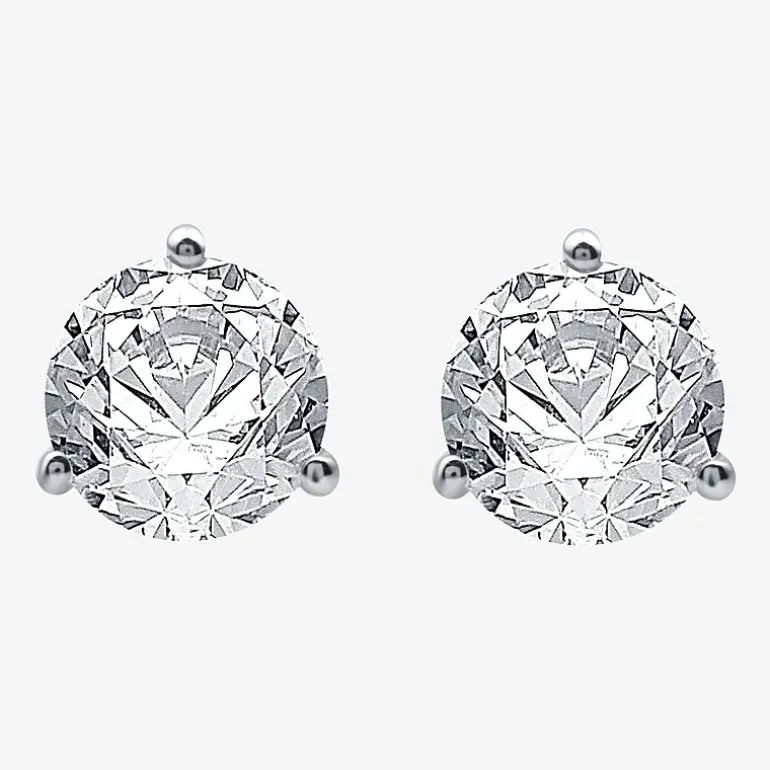 Ever Star (E-F / Si1-Si2) 3 CT. T.W. Lab Grown White Diamond 14K Gold 8.3mm Round Stud Earrings