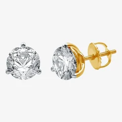 Ever Star (E-F / Si1-Si2) 3 CT. T.W. Lab Grown White Diamond 14K Gold 8.3mm Round Stud Earrings