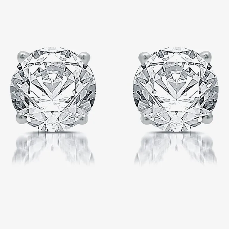 Ever Star (G / SI1-SI2) 2 CT. T.W. Lab-Grown Diamond 10K or 14K Gold Round Stud Earrings