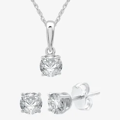 Ever Star (G / SI1-SI2) 1 CT. T.W. Lab Grown White Diamond 10K White Gold Round 2-pc. Jewelry Set