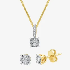 Ever Star (G / SI1-SI2) 1/2 CT. T.W. Lab Grown White Diamond Sterling Silver Round 2-pc. Jewelry Set