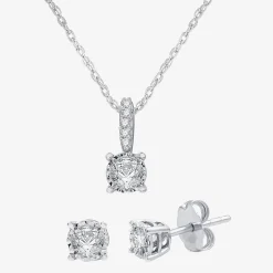 Ever Star (G / SI1-SI2) 1/2 CT. T.W. Lab Grown White Diamond Sterling Silver Round 2-pc. Jewelry Set