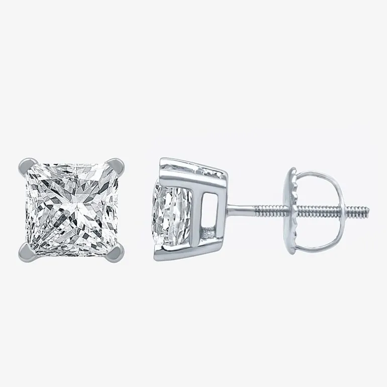 Ever Star (G / SI1-SI2) 2 CT. T.W. Lab-Grown Diamond 10K or 14K Gold Princess Stud Earrings