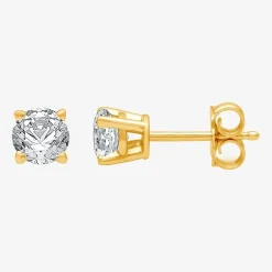 Ever Star (G / VS2) 1 CT. T.W. Lab Grown White Diamond 14K Gold 5.2mm Round Stud Earrings