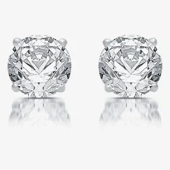 Ever Star (G / VS2) 2 CT. T.W. Lab Grown White Diamond 14K Gold 6.3mm Round Stud Earrings