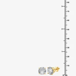 Ever Star (G / Vs1-Vs2) 5 CT. T.W. Lab Grown White Diamond 14K Gold 14K Gold Round Stud Earrings