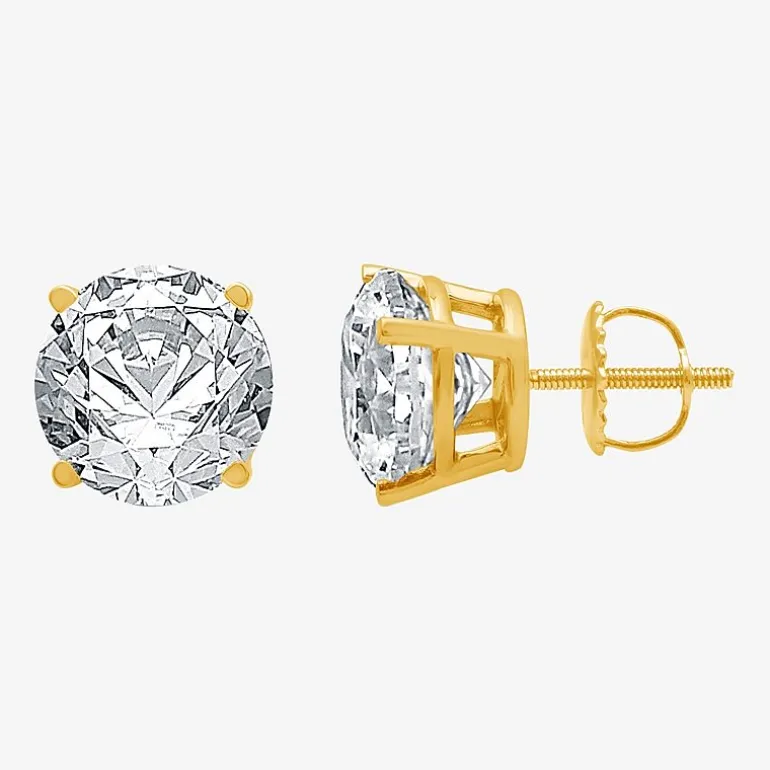 Ever Star (G / Vs1-Vs2) 4 CT. T.W. Lab Grown White Diamond 14K Gold Round Stud Earrings