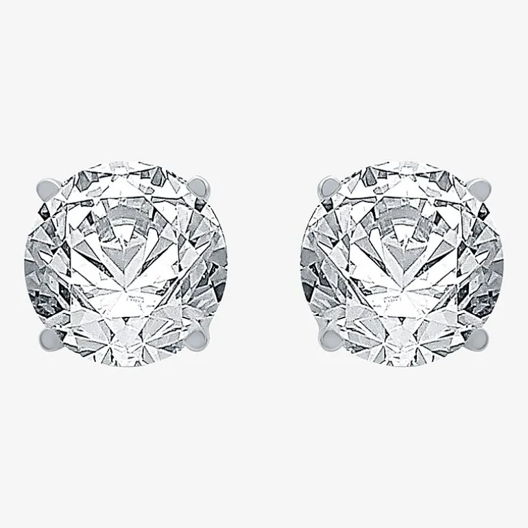 Ever Star (G / Vs1-Vs2) 4 CT. T.W. Lab Grown White Diamond 14K Gold Round Stud Earrings
