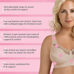 Exquisite Form Fully Full Coverage Unlined Wireless Full Coverage Bra 5100535