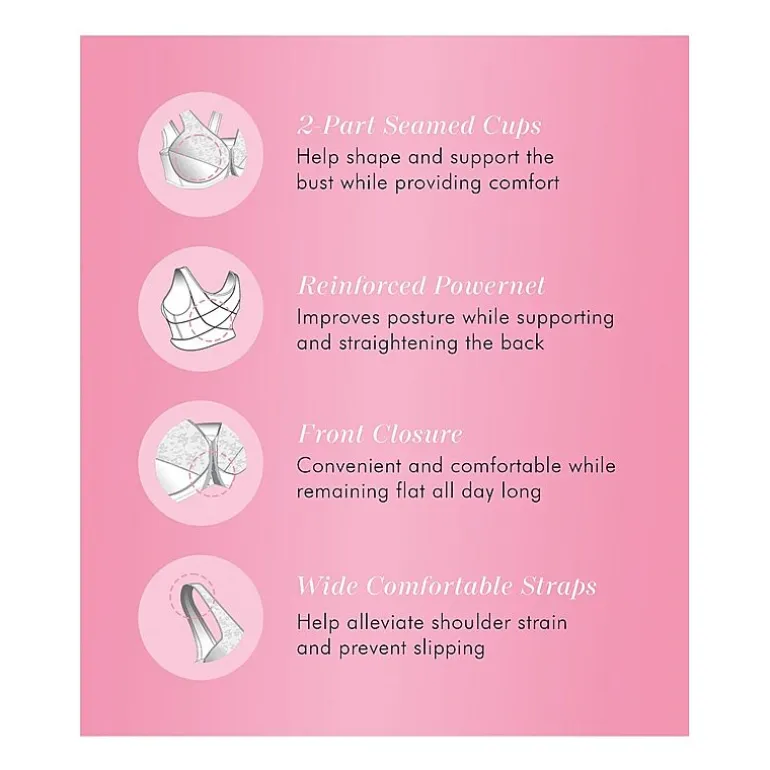 Exquisite Form® Women's FULLY Lace Wireless Back & Posture Support Bra with Front Closure-5100565