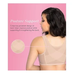 Exquisite Form® Women's FULLY Lace Wireless Back & Posture Support Bra with Front Closure-5100565