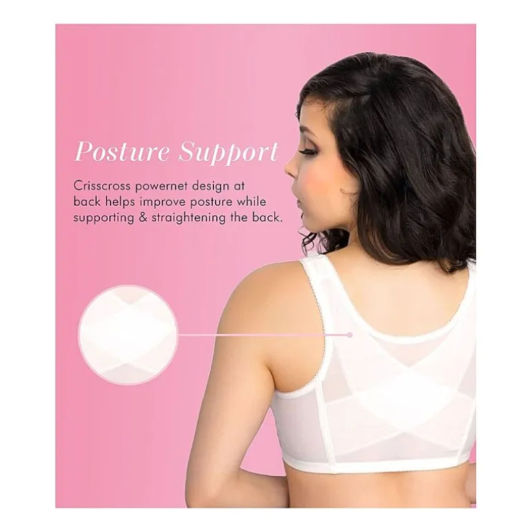 Exquisite Form® Women's FULLY Lace Wireless Back & Posture Support Bra with Front Closure-5100565