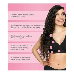 Exquisite Form® Women's FULLY Lace Wireless Back & Posture Support Bra with Front Closure-5100565