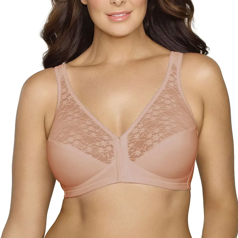 Exquisite Form® Women's FULLY Lace Wireless Back & Posture Support Bra with Front Closure-5100565