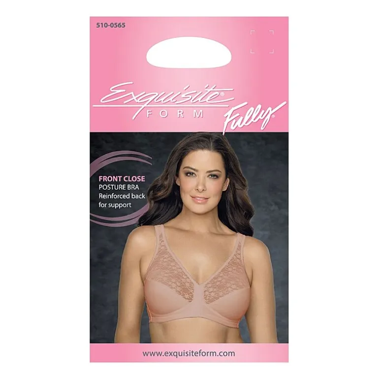 Exquisite Form® Women's FULLY Lace Wireless Back & Posture Support Bra with Front Closure-5100565