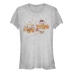 Fall Leaves Womens Juniors Crew Neck Short Sleeve Classic Fit Powerpuff Girls Graphic T-Shirt