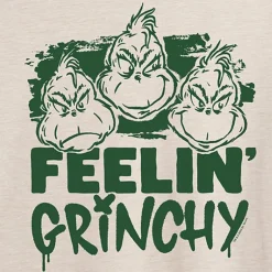Feelin Grinchy Womens Juniors Crew Neck Short Sleeve Regular Fit Dr. Seuss Graphic T-Shirt