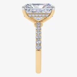 (F-G /Vs2-Si1) Womens 2 1/4 CT. T.W. Lab Grown White Diamond 14K Gold Rectangular Side Stone Engagement Ring