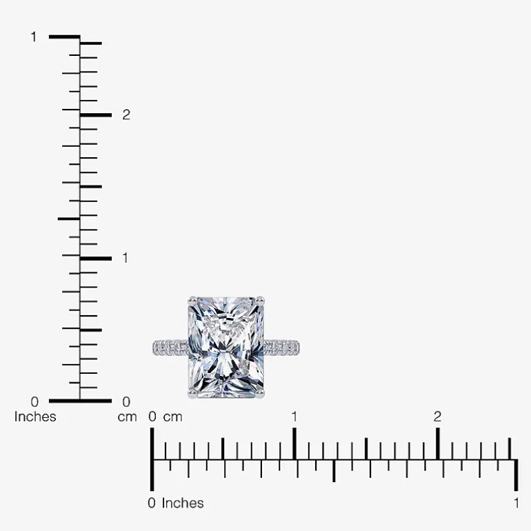 (F-G /Vs2-Si1) Womens 2 1/4 CT. T.W. Lab Grown White Diamond 14K Gold Rectangular Side Stone Engagement Ring