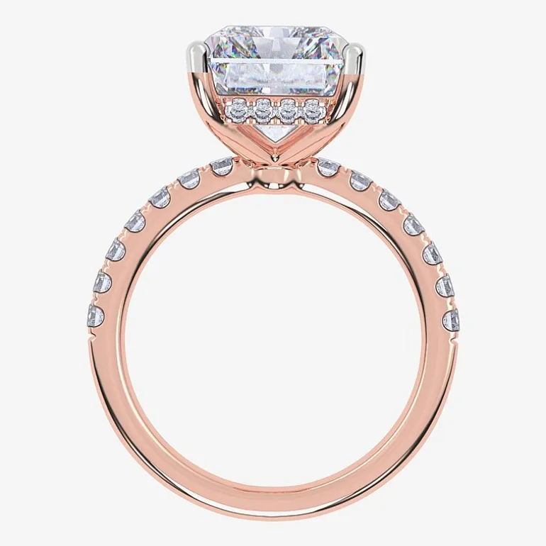 (F-G /Vs2-Si1) Womens 2 1/4 CT. T.W. Lab Grown White Diamond 14K Gold Rectangular Side Stone Engagement Ring